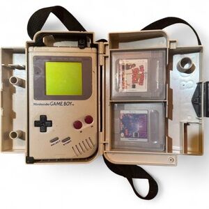 1st edition NINTENDO GAMEBOY with branded hard case and 3 games